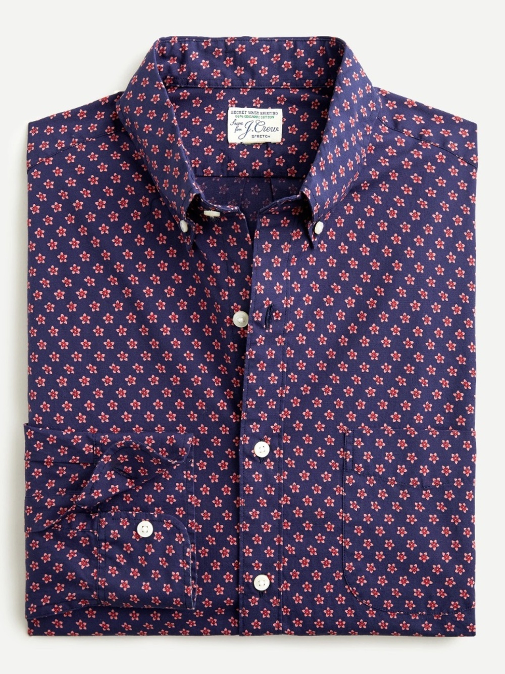 J. Crew Slim Untucked Stretch Secret Wash Cotton Poplin Button Down Shirt